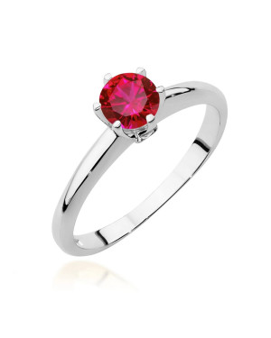 Gold ring with ruby white gold