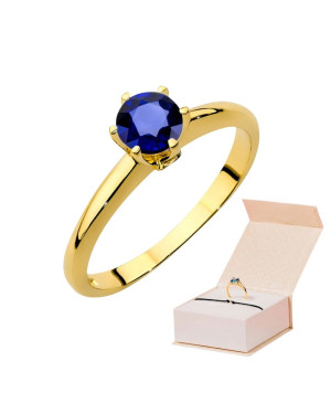 Gold ring with sapphire 14k certificate