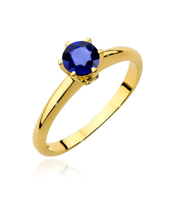 Gold ring with sapphire 14k certificate