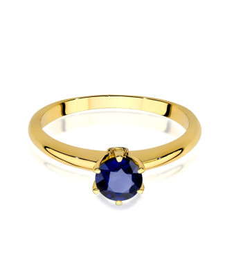 Gold ring with sapphire 14k certificate