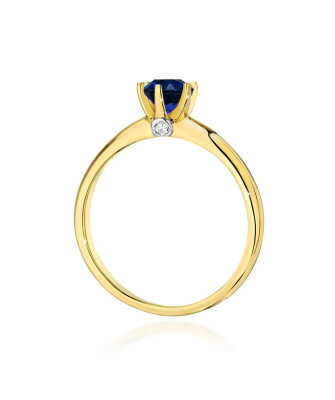 Gold ring with sapphire 14k certificate