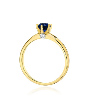 Gold ring with sapphire 14k certificate