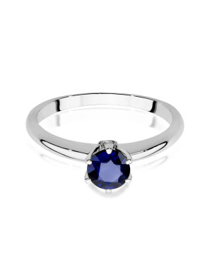 Gold ring with sapphire white gold