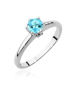 14k White Gold Ring Topaz Certificate