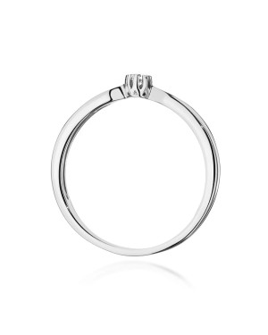 Pierścionek z diamentem 0,04ct białe złoto 14k