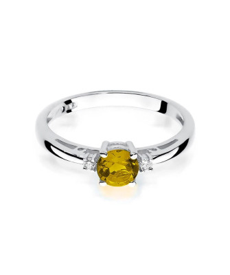 Citrine ring in 14k white gold