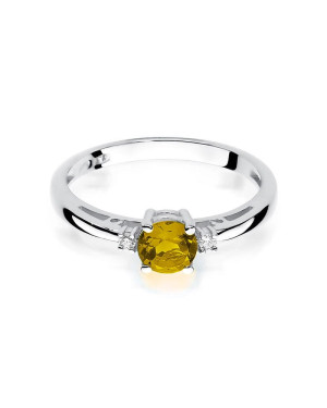 Citrine ring in 14k white gold