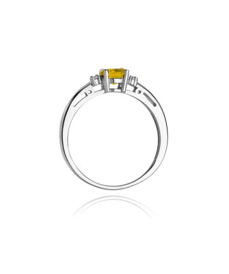 Citrine ring in 14k white gold