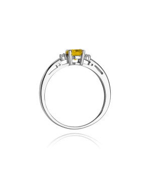 Citrine ring in 14k white gold