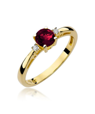 Ring with garnet diamonds gold 14k