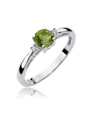 14k white gold olivine ring