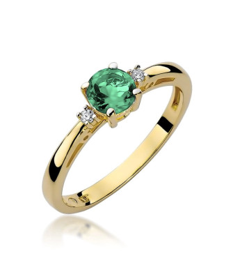 Emerald ring diamonds gold 14k