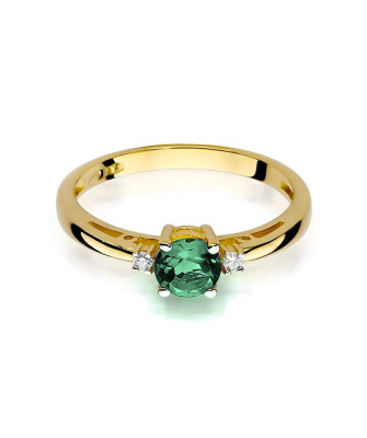 Emerald ring diamonds gold 14k