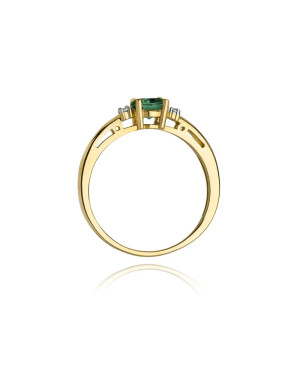 Emerald ring diamonds gold 14k