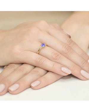 Tanzanite ring diamonds gold 14k