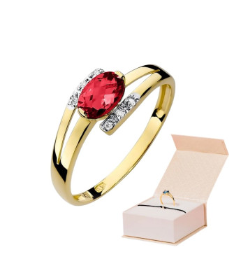 14k Gold Ruby & Diamond Ring 0.60ct