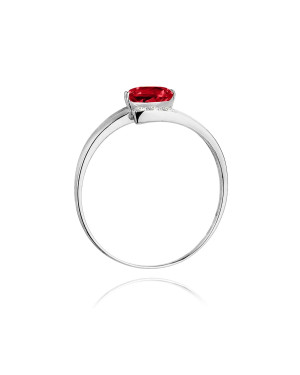 Ring with ruby and diamonds white gold