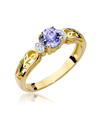 Tanzanite diamond ring 14k gold