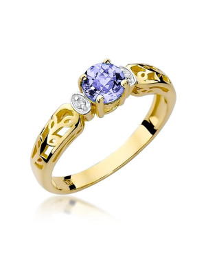 Tanzanite diamond ring 14k gold