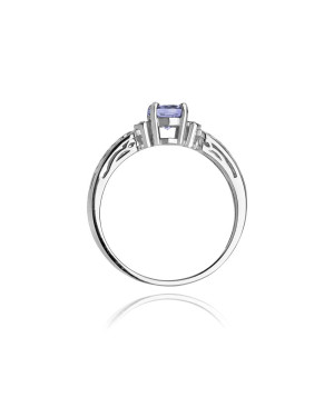 14k White Gold Ring Tanzanite Diamonds