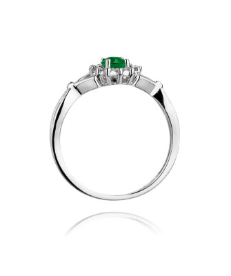 Emerald and diamond ring white gold