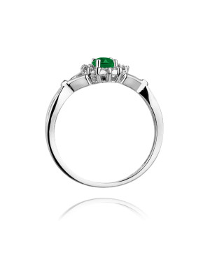 Emerald and diamond ring white gold