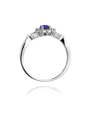 Tanzanite and diamond ring white gold