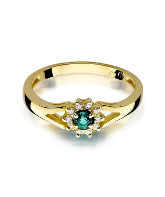 14k gold ring with emerald
