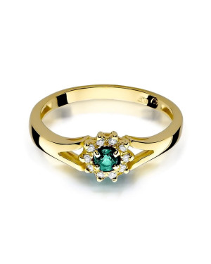 14k gold ring with emerald