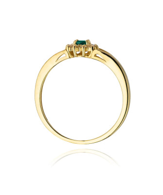14k gold ring with emerald