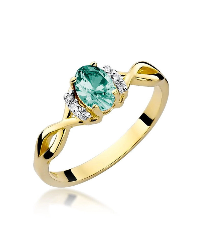Emerald gold ring 14k certificate