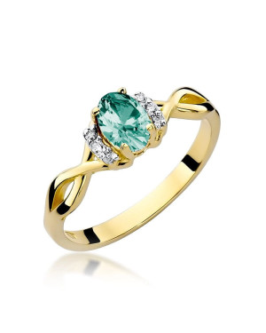 Emerald gold ring 14k certificate