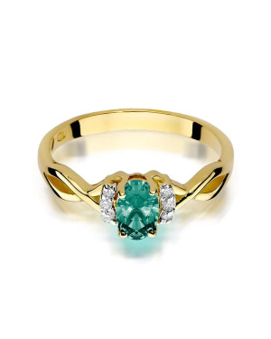 Emerald gold ring 14k certificate