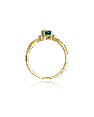 Emerald gold ring 14k certificate