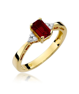 Garnet gold ring 14k certificate