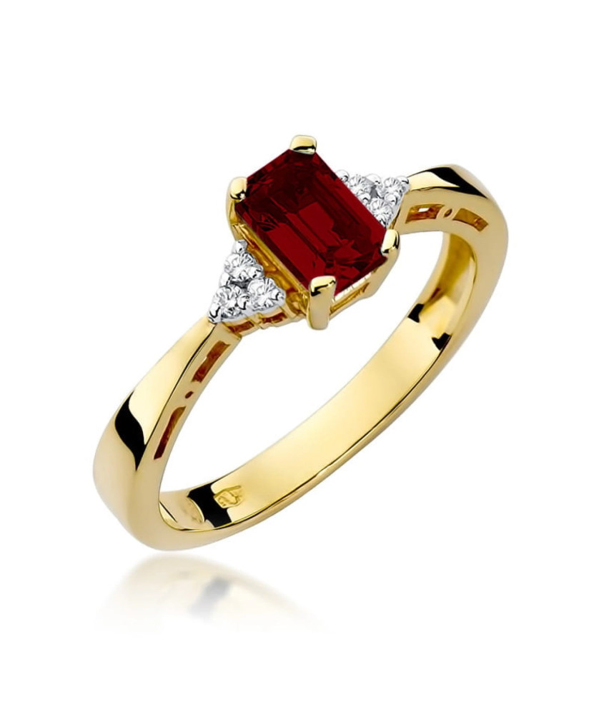 Garnet gold ring 14k certificate