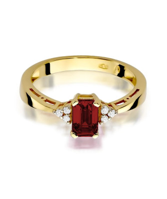 Garnet gold ring 14k certificate