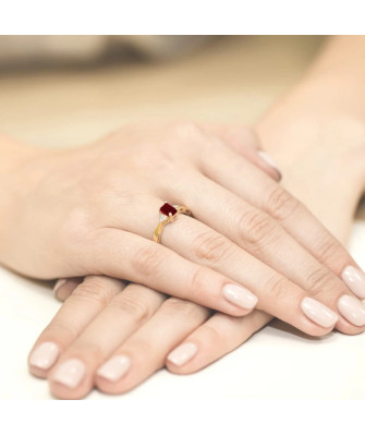 Garnet gold ring 14k certificate