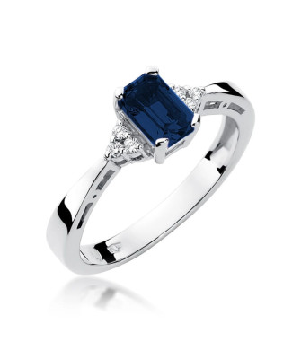 14k gold ring with sapphire white gold diamonds