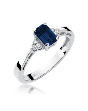 14k gold ring with sapphire white gold diamonds