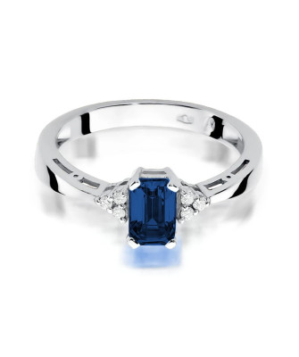 14k gold ring with sapphire white gold diamonds