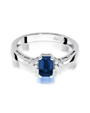 14k gold ring with sapphire white gold diamonds