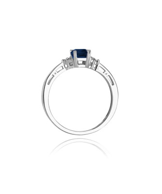 14k gold ring with sapphire white gold diamonds