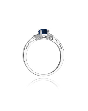 14k gold ring with sapphire white gold diamonds