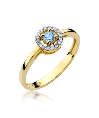 Gold ring with topaz diamonds 14k gold