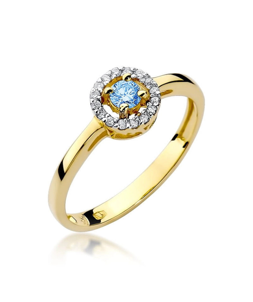 Gold ring with topaz diamonds 14k gold