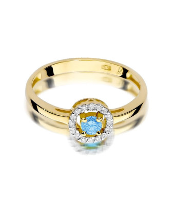Gold ring with topaz diamonds 14k gold