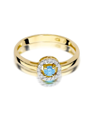 Gold ring with topaz diamonds 14k gold