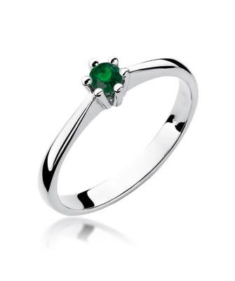 Emerald ring 0.30ct white gold
