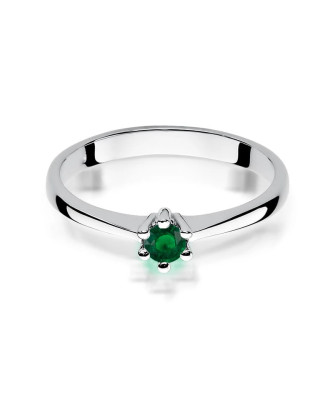 Emerald ring 0.30ct white gold